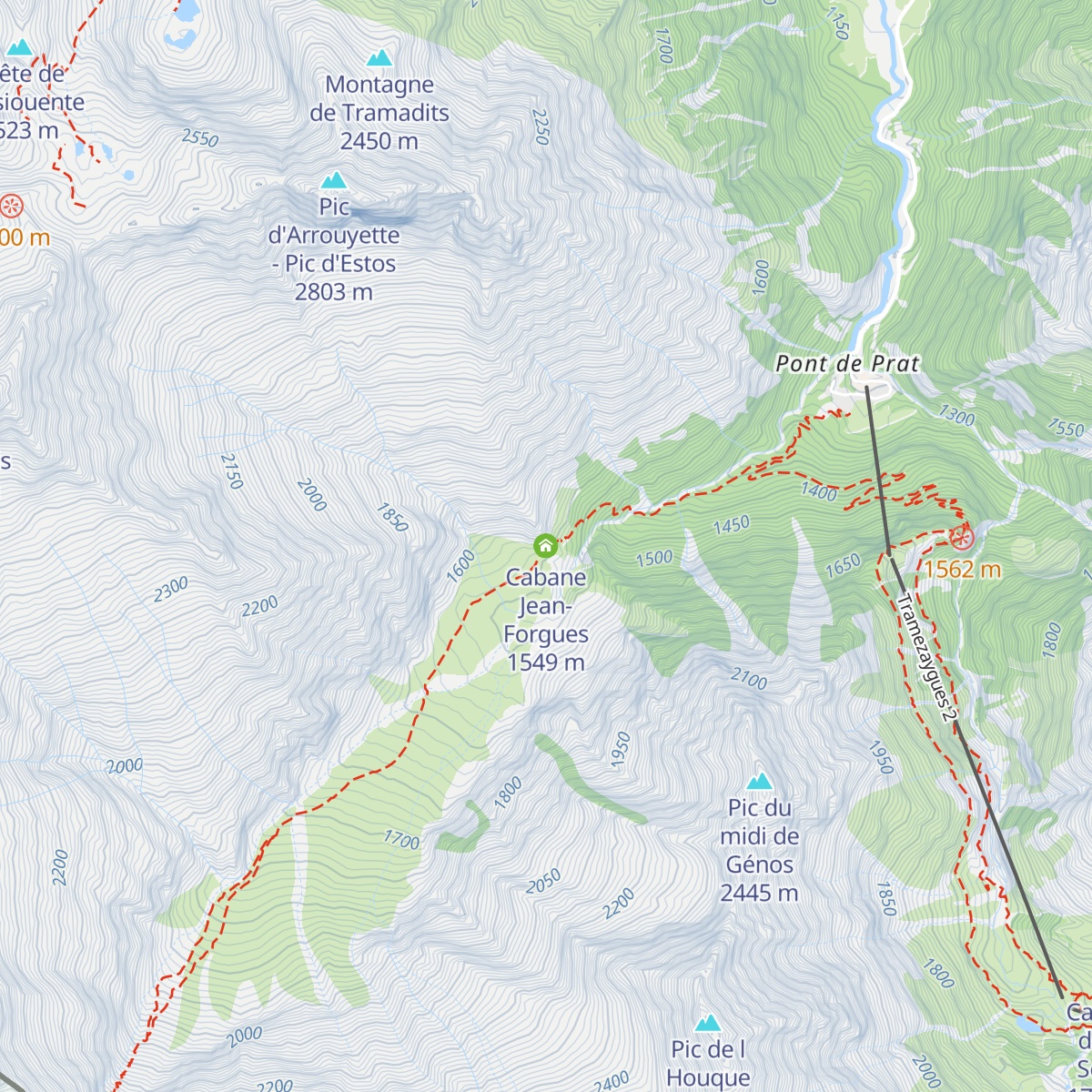Cabane Jean-Forgues map