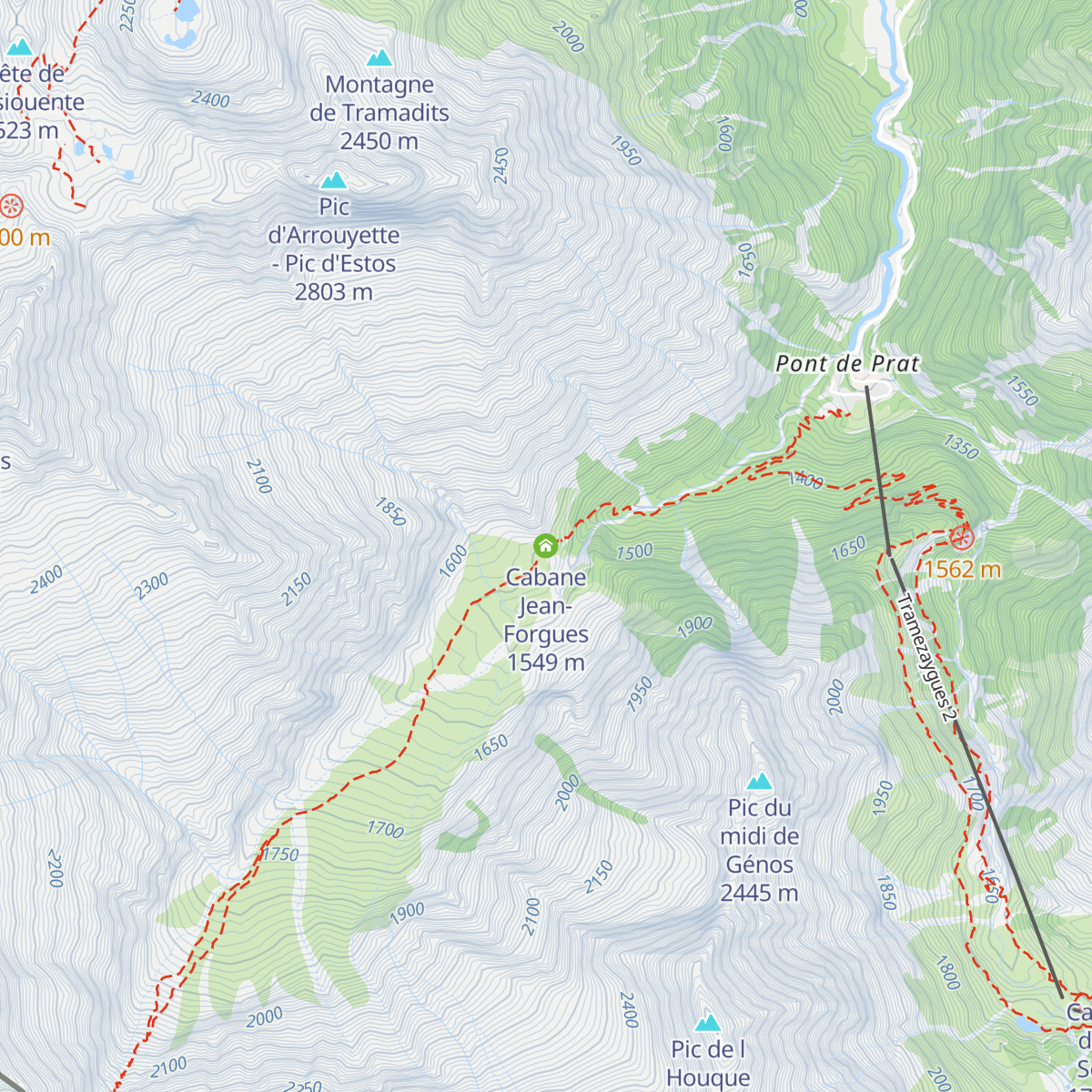 Cabane Jean-Forgues map