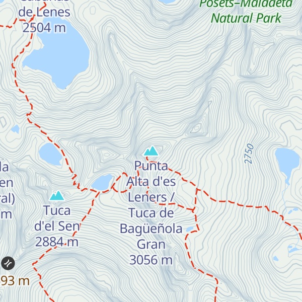 Map of Punta Alta d'es Leners / Tuca de Bagüeñola Gran