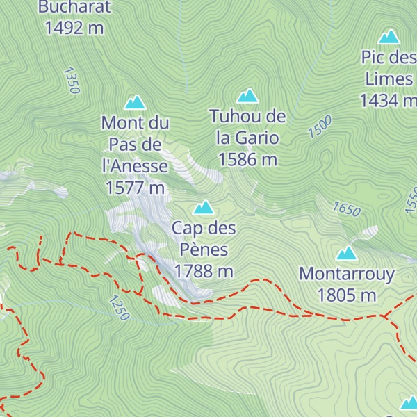 Map of Pic de la Hèche