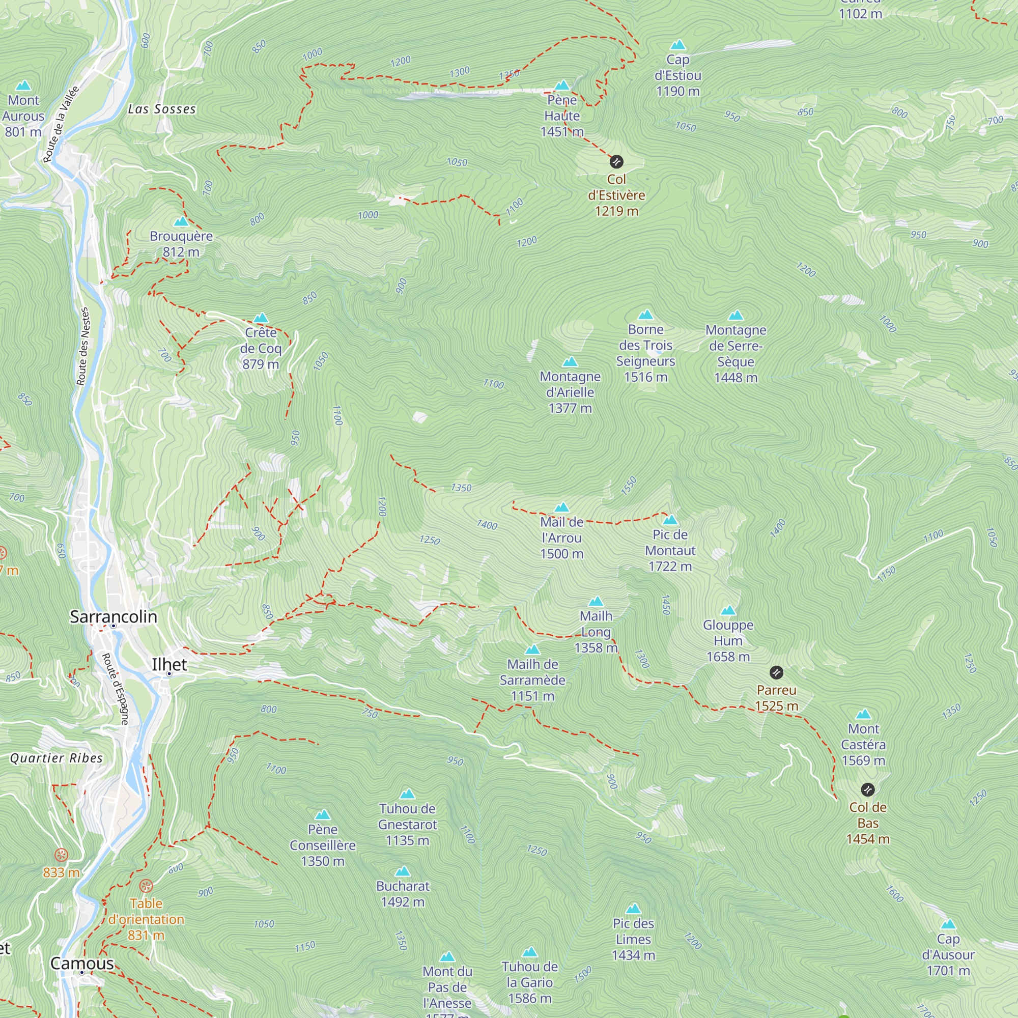 Cabane du Sarradet map