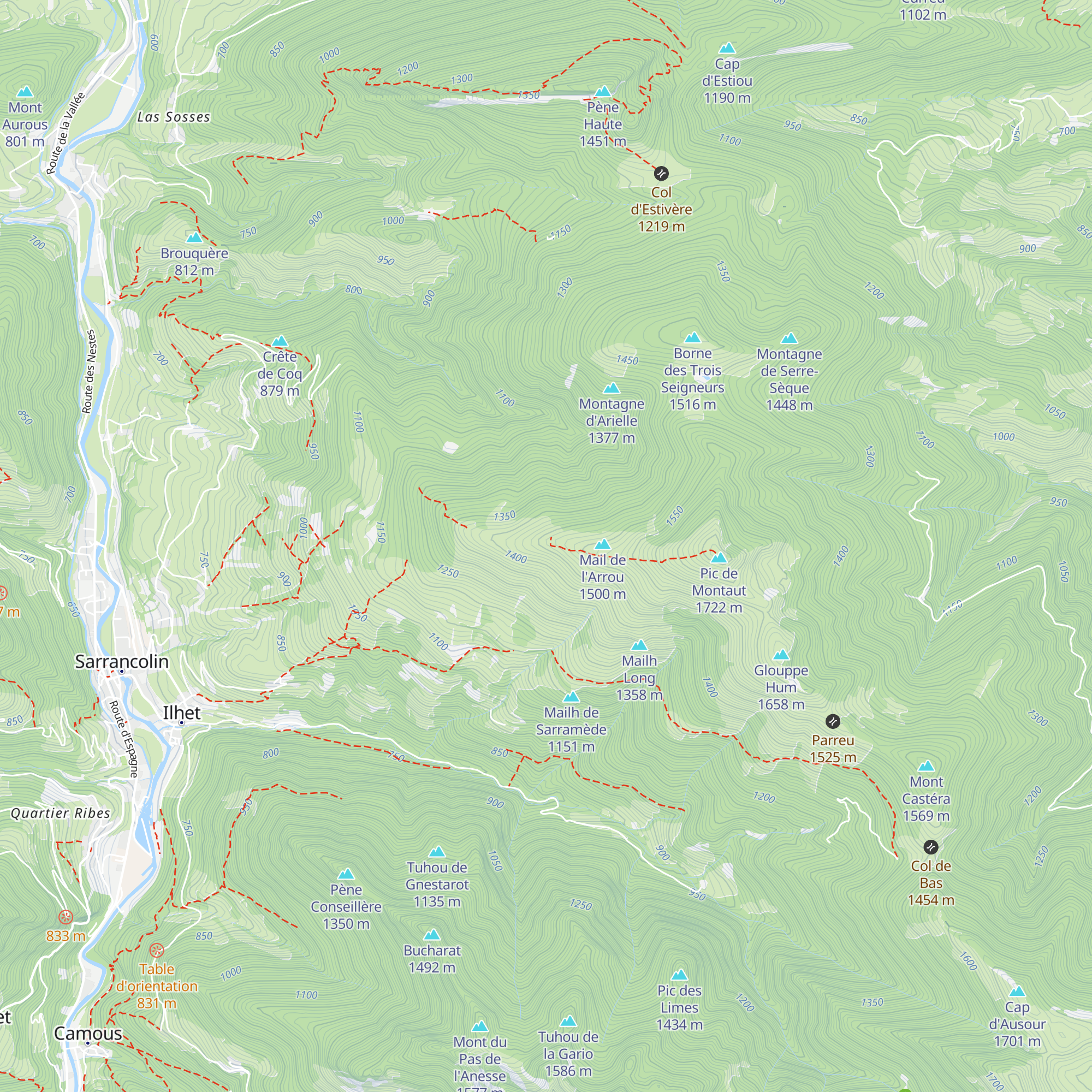 Cabane du Sarradet map