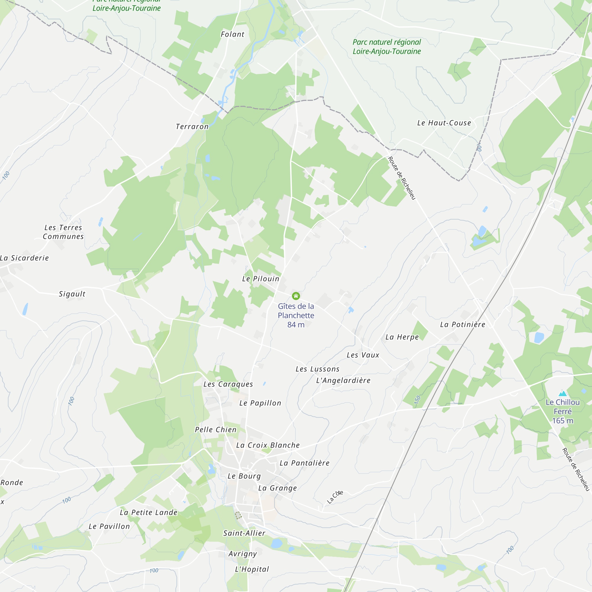 Gîtes de la Planchette map