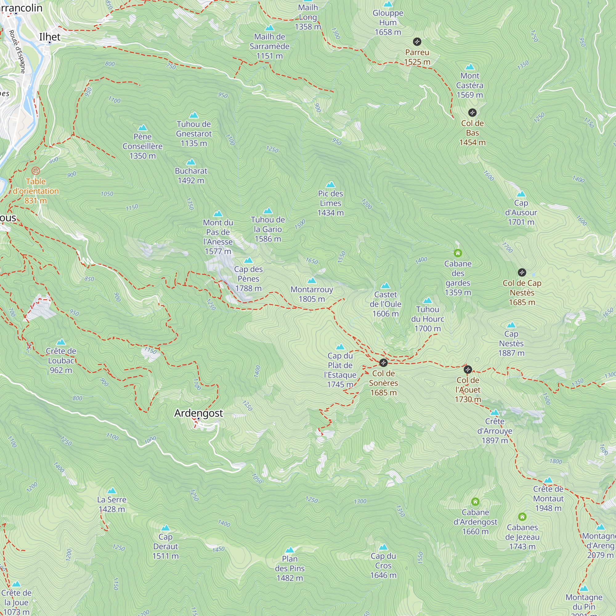 Cabane de Camous map