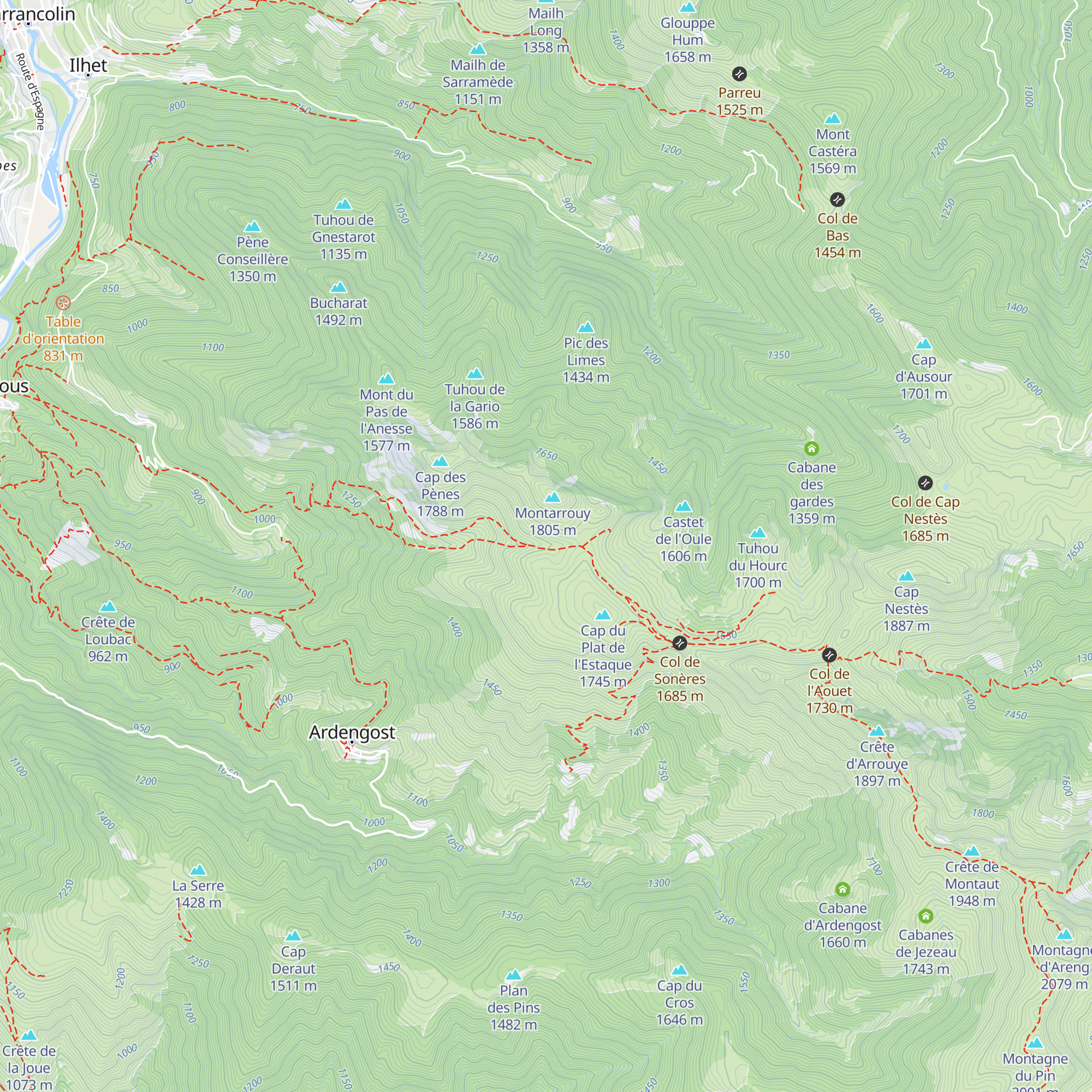 Cabane de Camous map