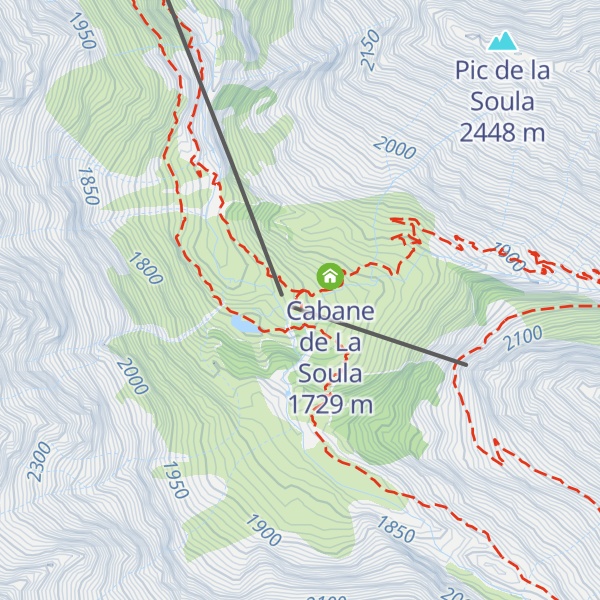Map of Refuge de la Soula
