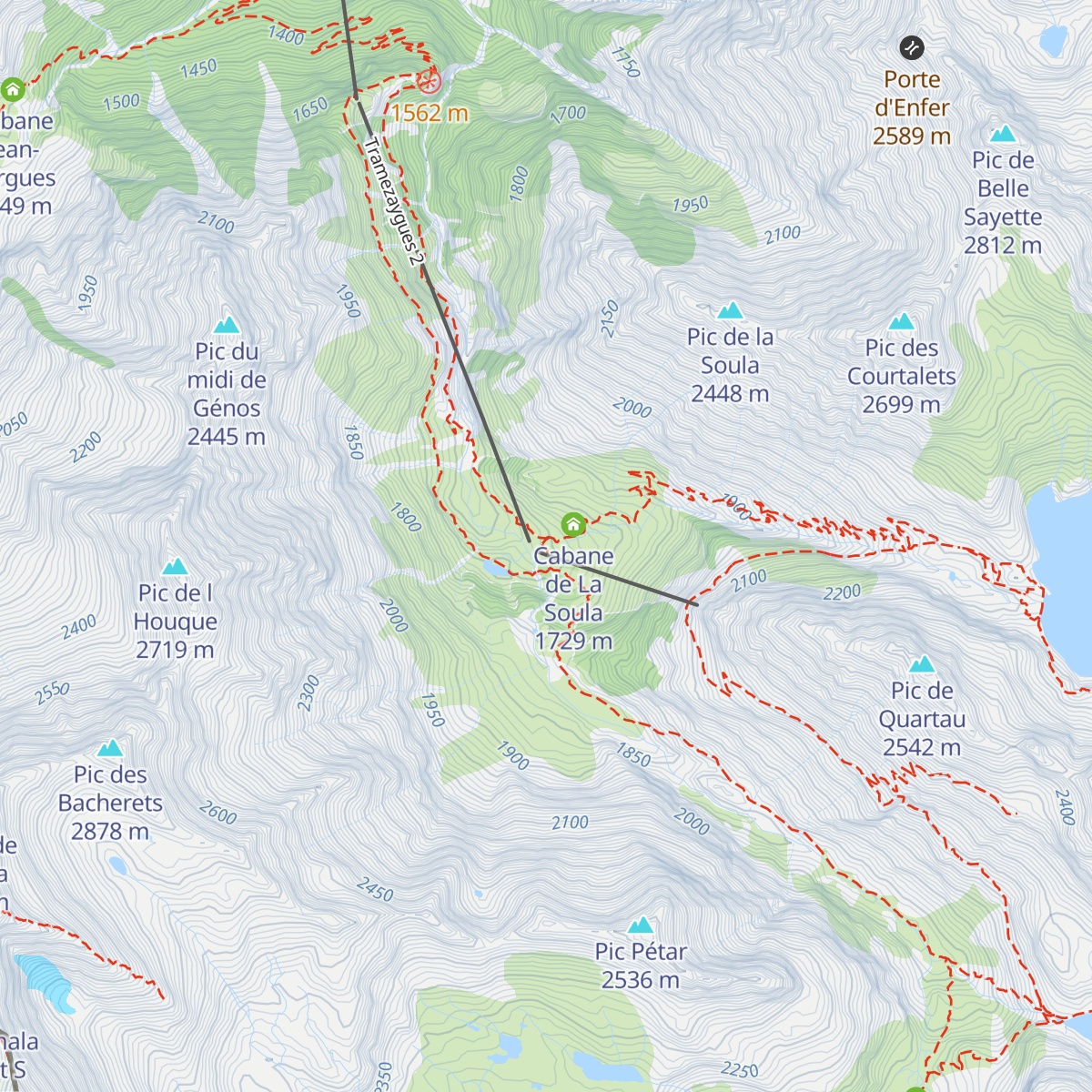 Refuge de la Soula map