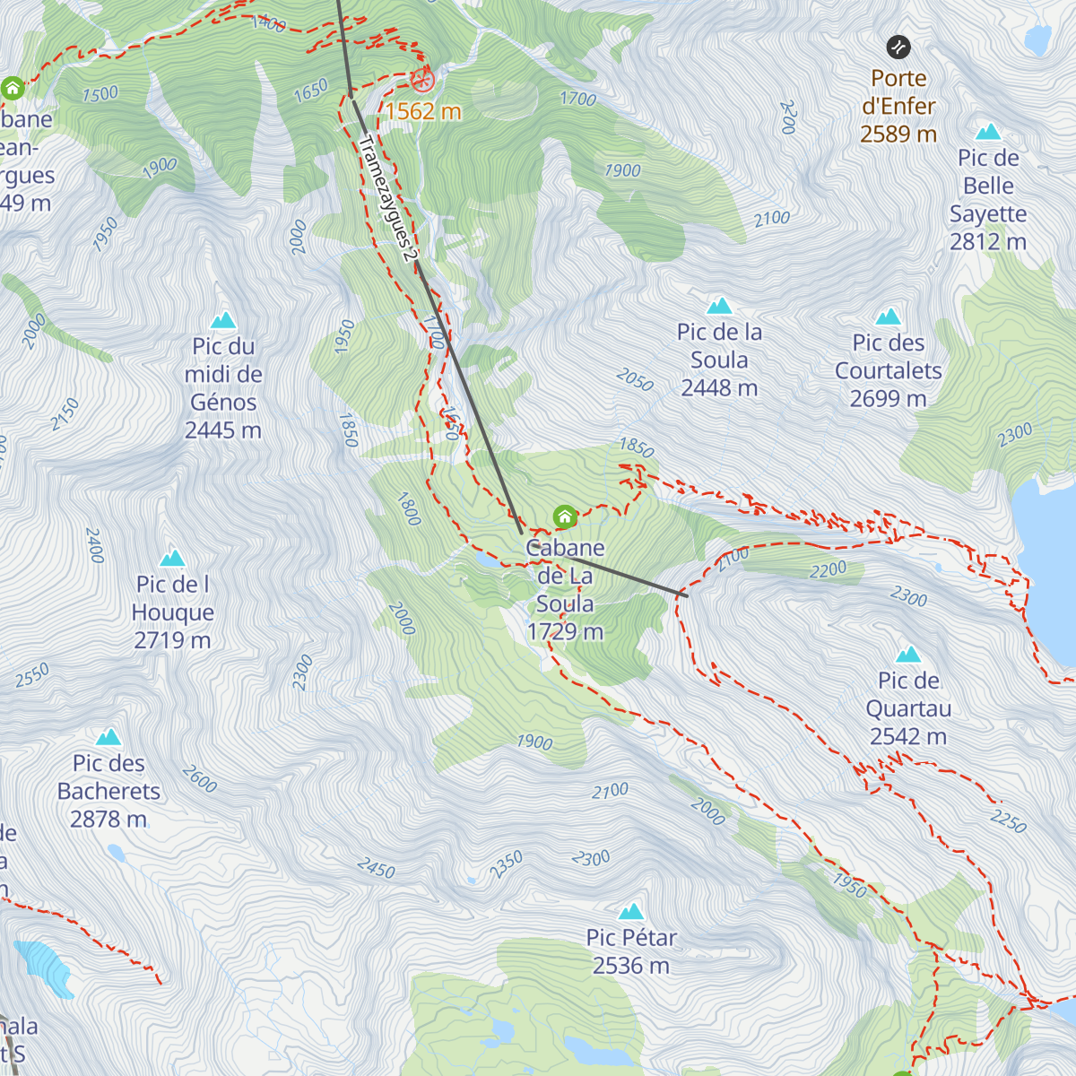 Refuge de la Soula map
