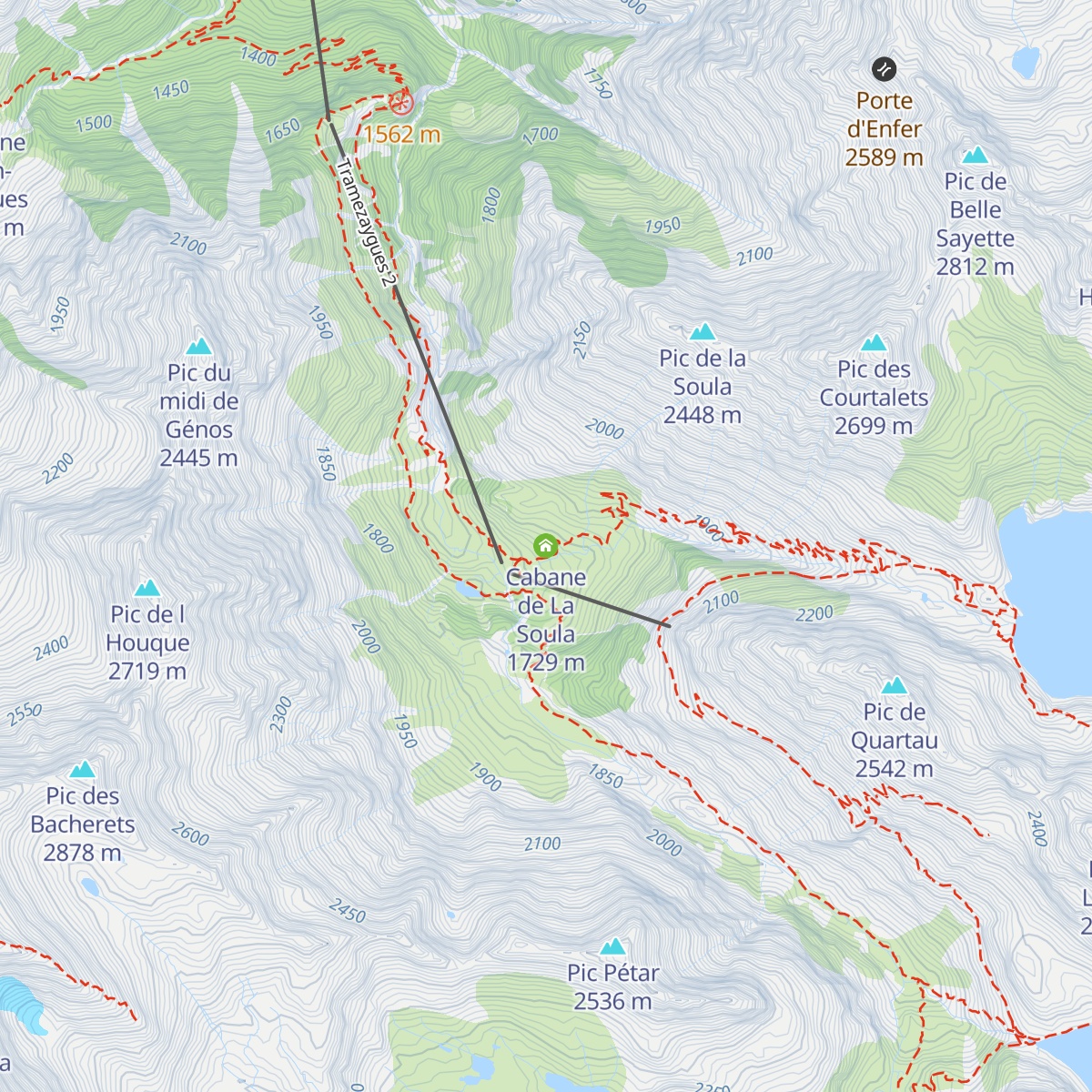 Cabane de La Soula map