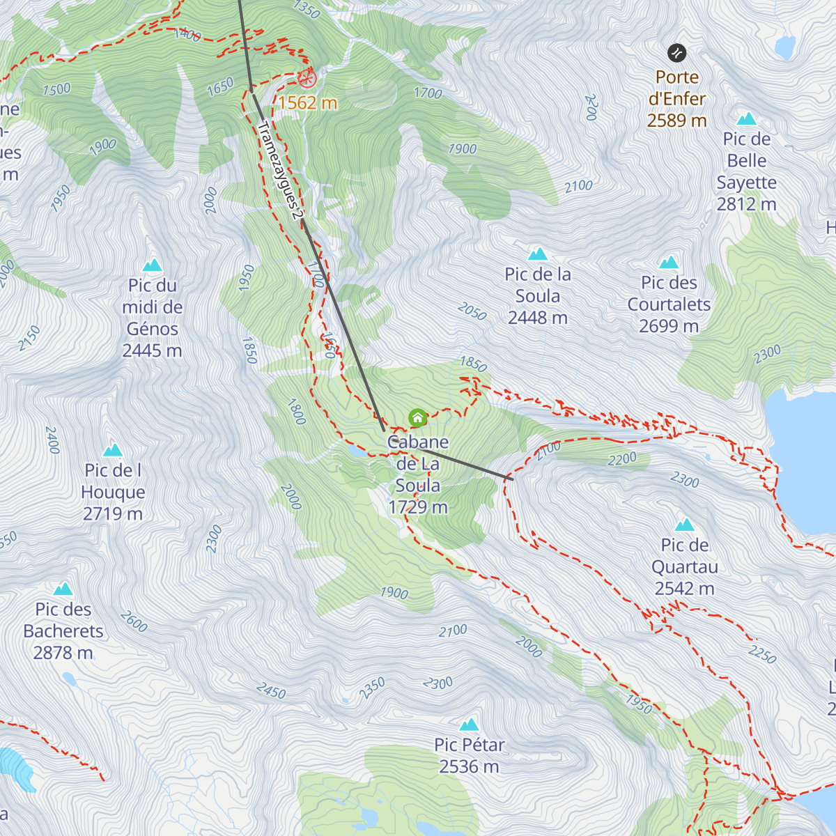Cabane de La Soula map