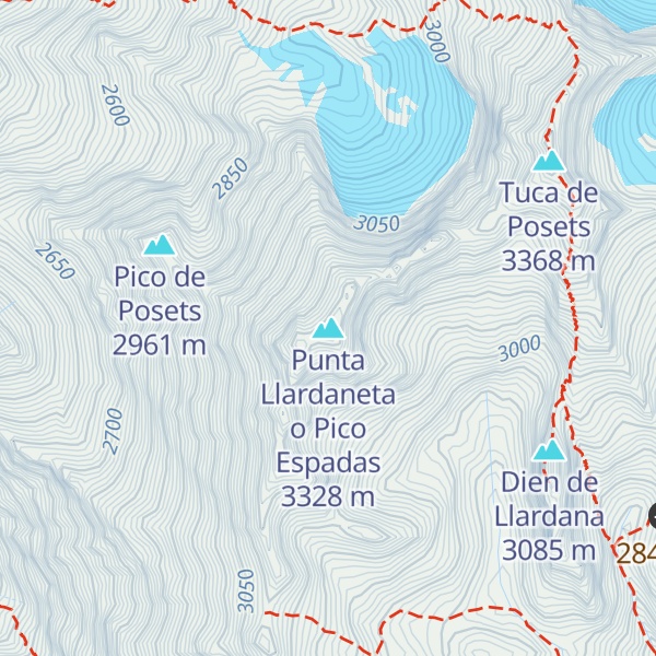 Map of Punta Llardaneta o Pico Espadas