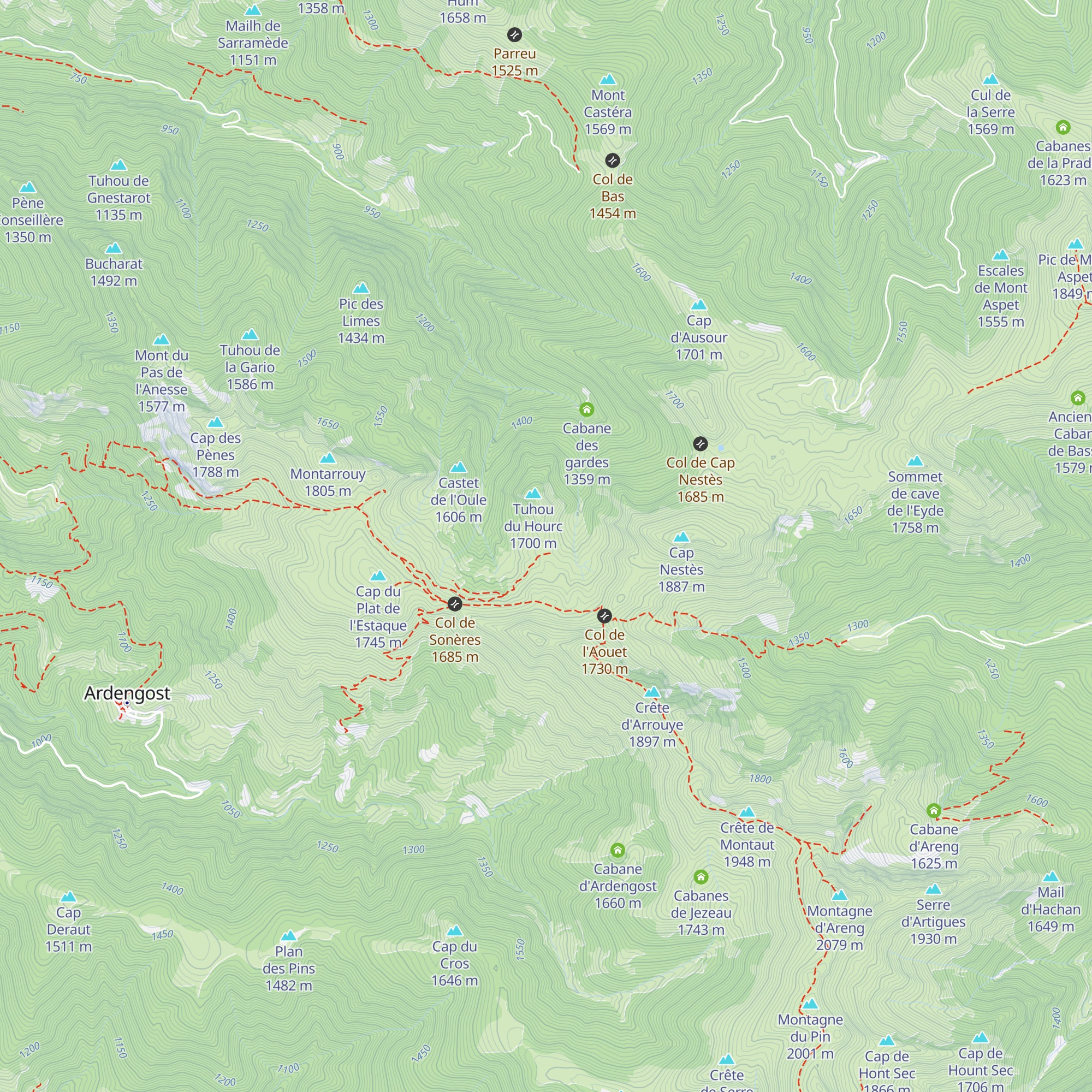 Cabane d'lhet map