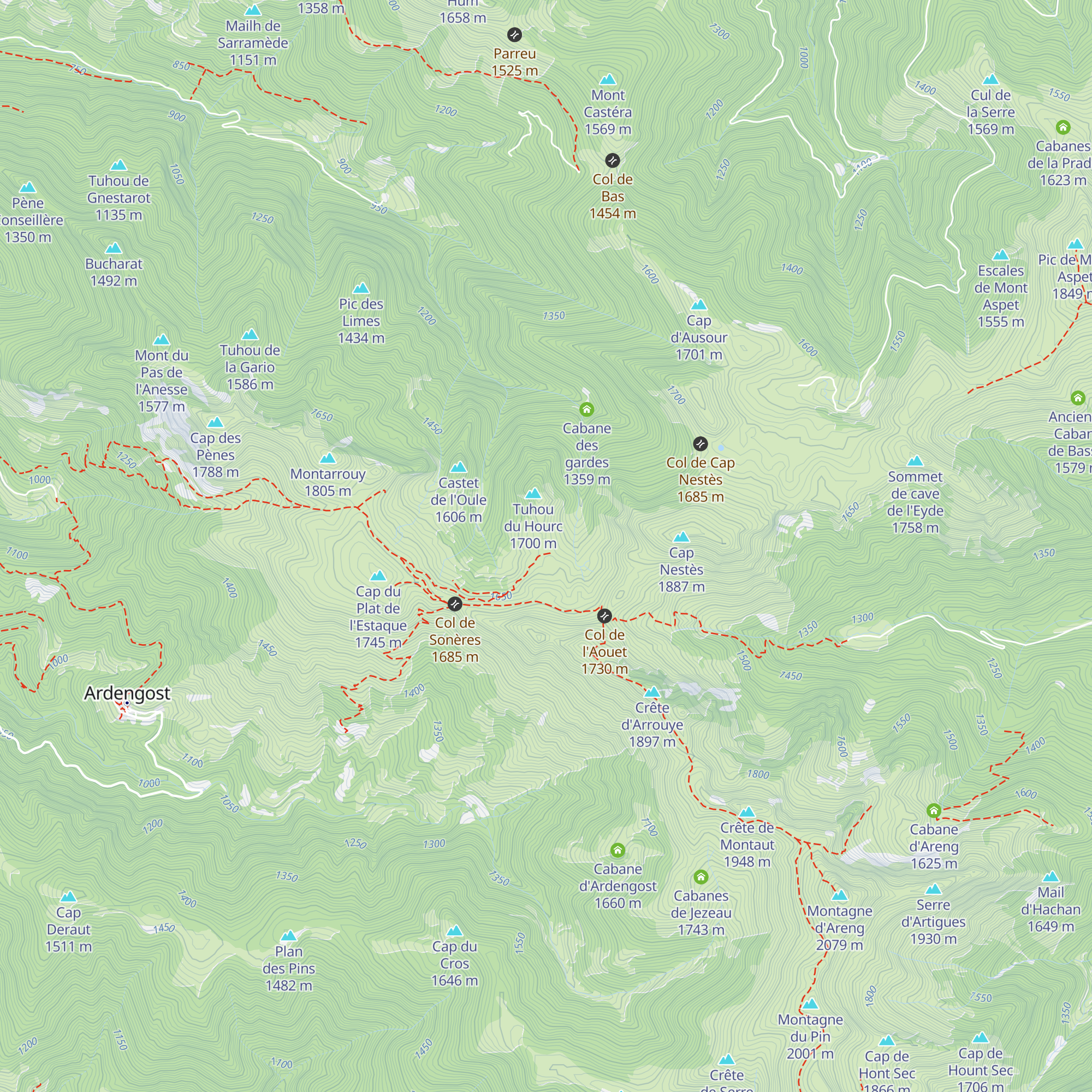 Cabane d'lhet map