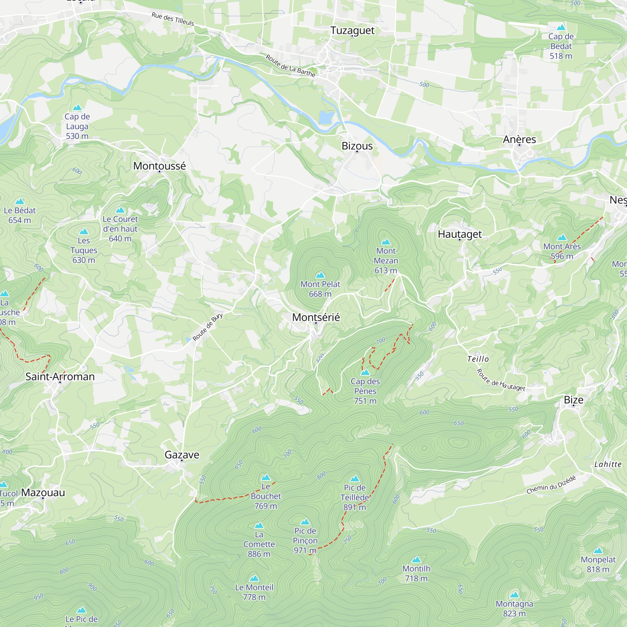 Gîte du Mont-Pelat map