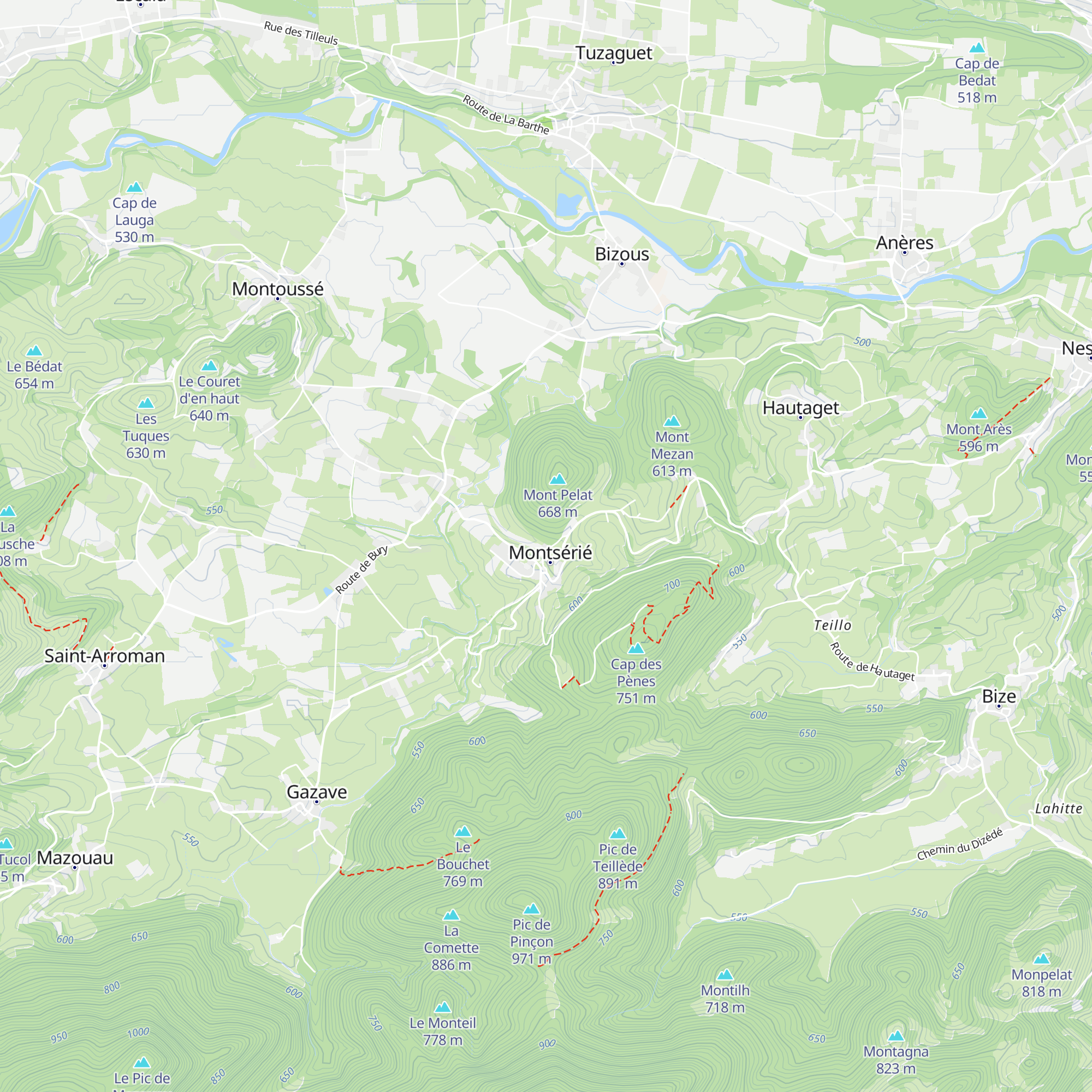 Gîte du Mont-Pelat map