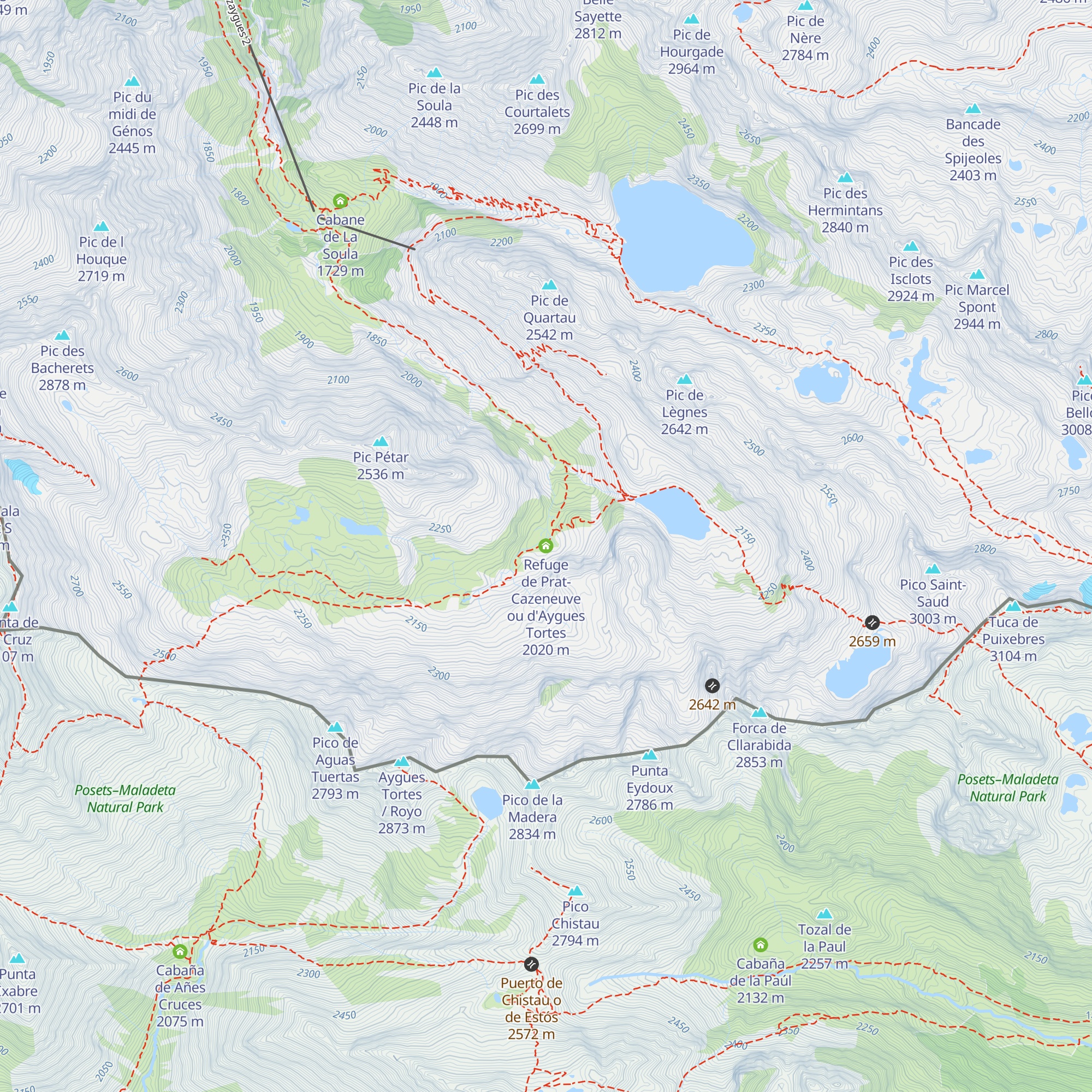 Refuge de Prat-Cazeneuve ou d'Aygues Tortes map