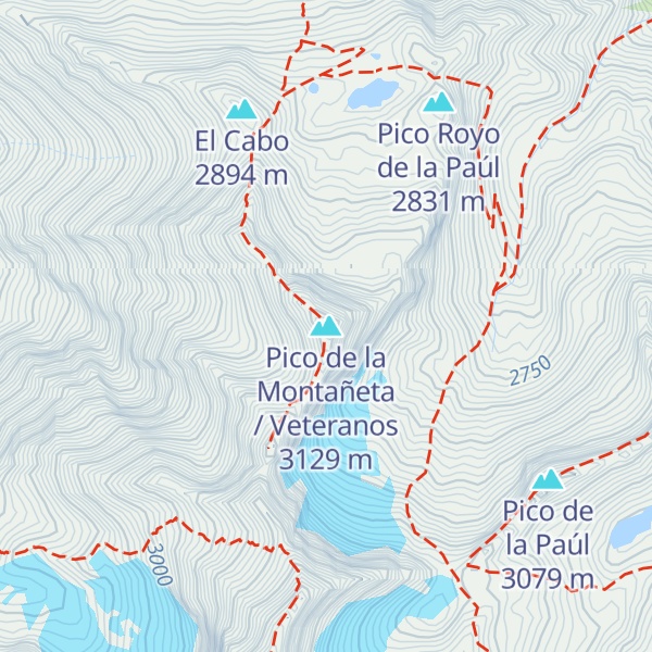 Map of Pico de la Montañeta / Veteranos