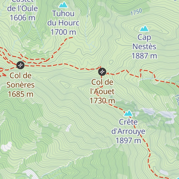 Map of Hourquette d'Umène