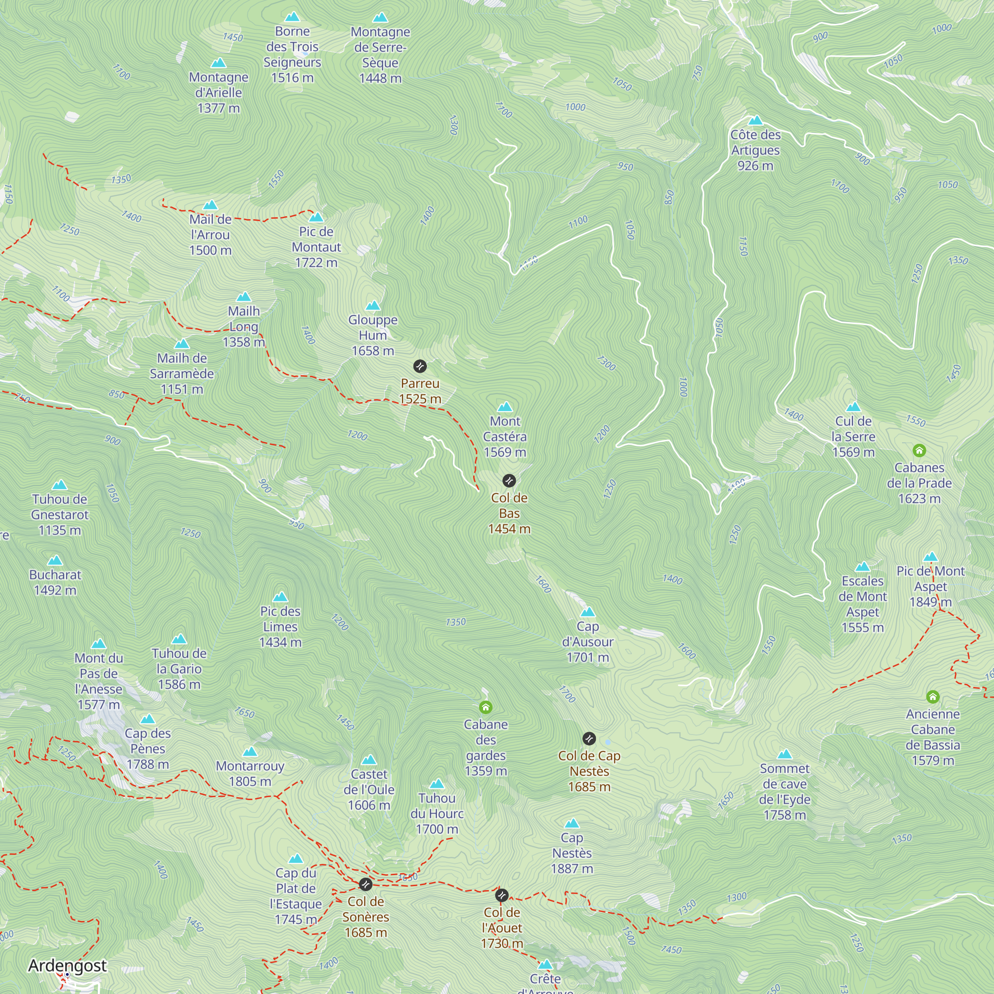 Cabane Col de Bas map