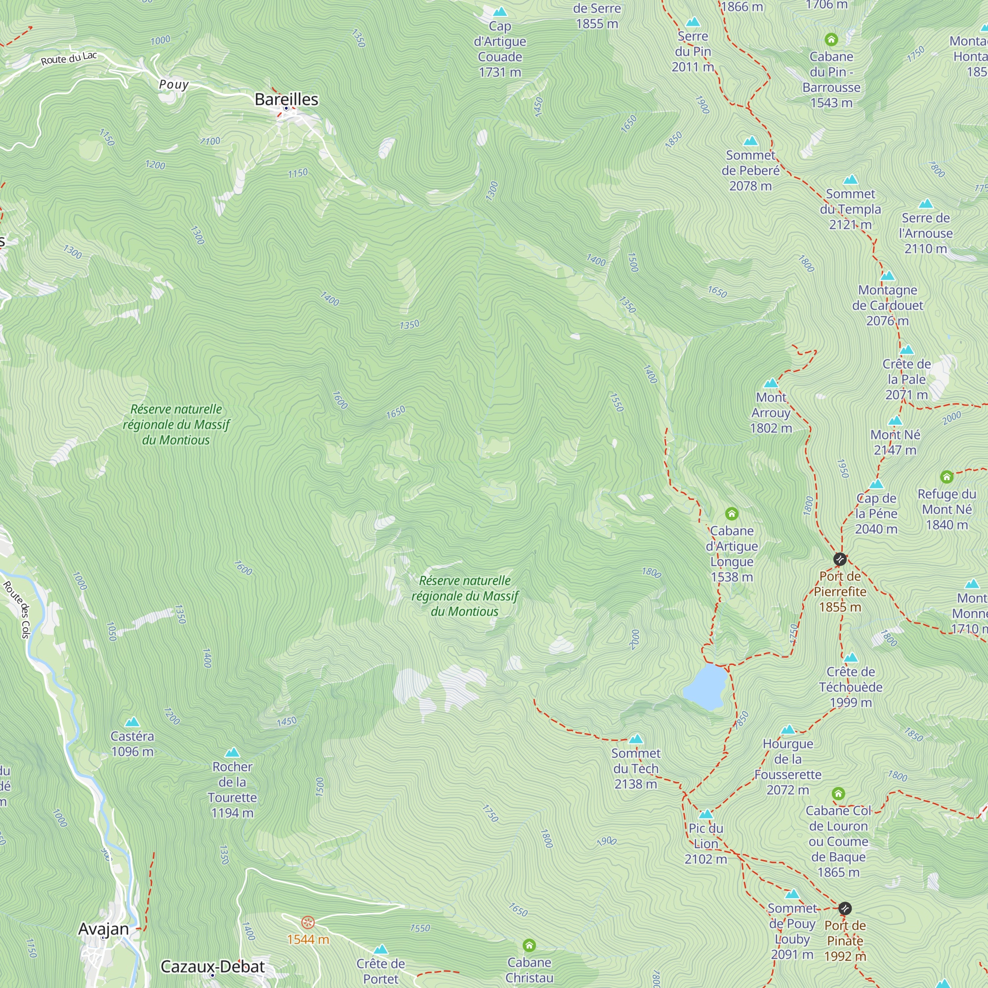 Cabane d'Arrieu-Tort map