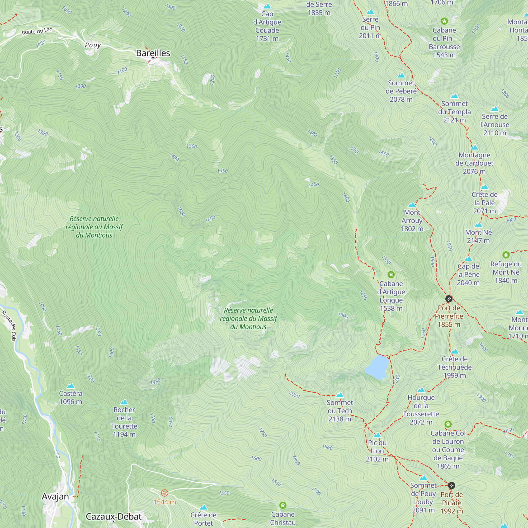 Cabane d'Arrieu-Tort map