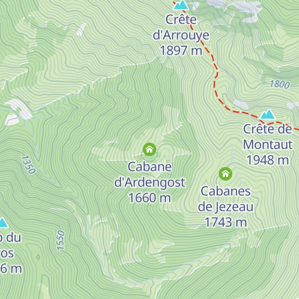 Map of Cabane d'Ardengost