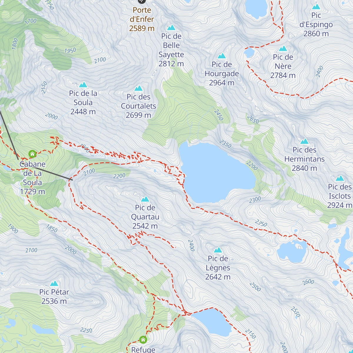 Refuge de Caillauas map