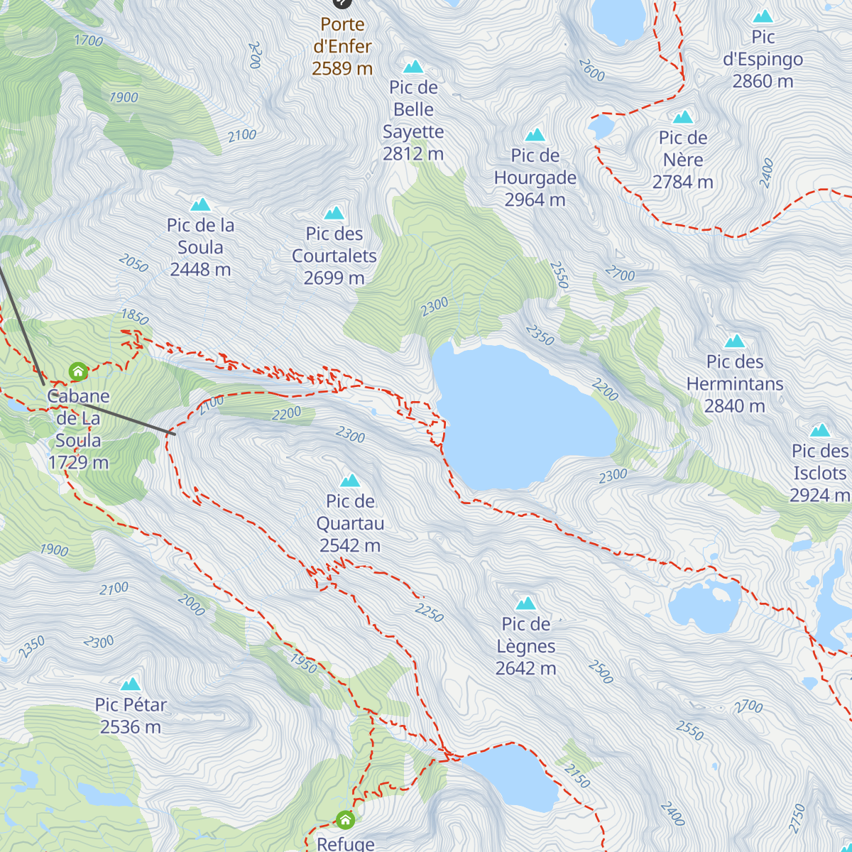 Refuge de Caillauas map