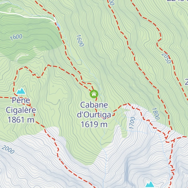 Map of Cabane d'Ourtiga