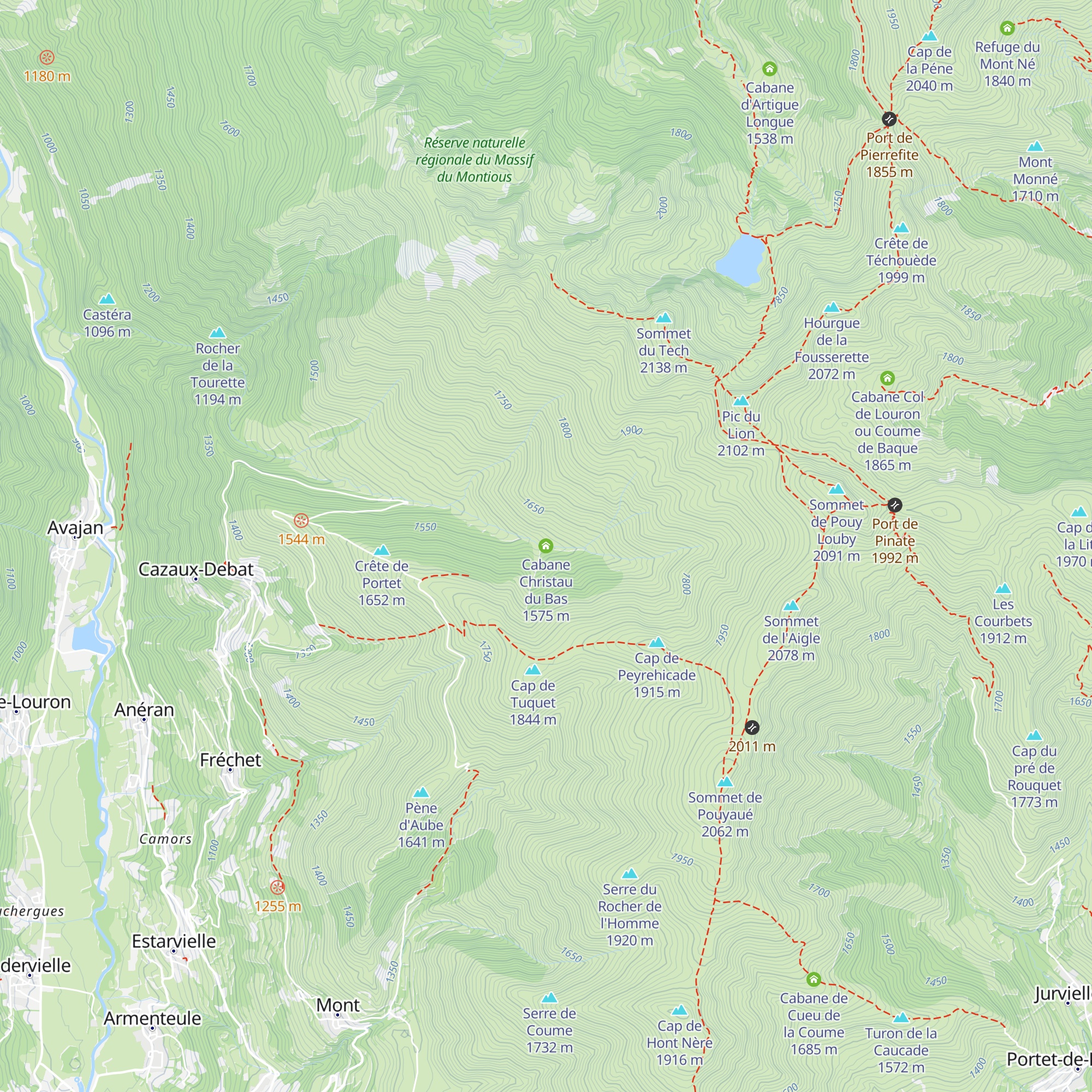Cabane Christau du Bas map