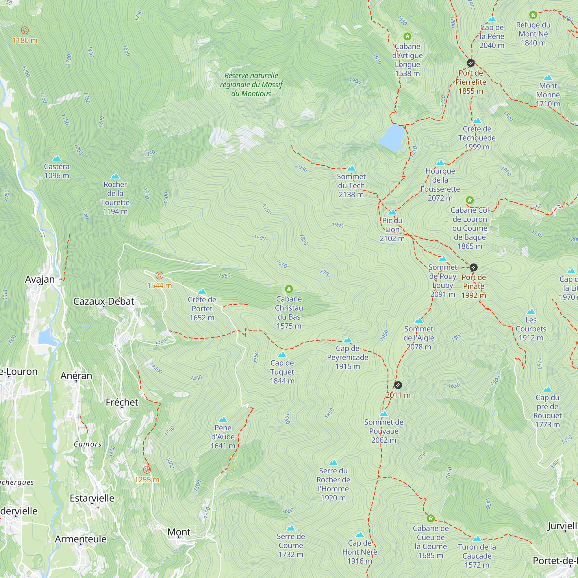 Cabane Christau du Bas map