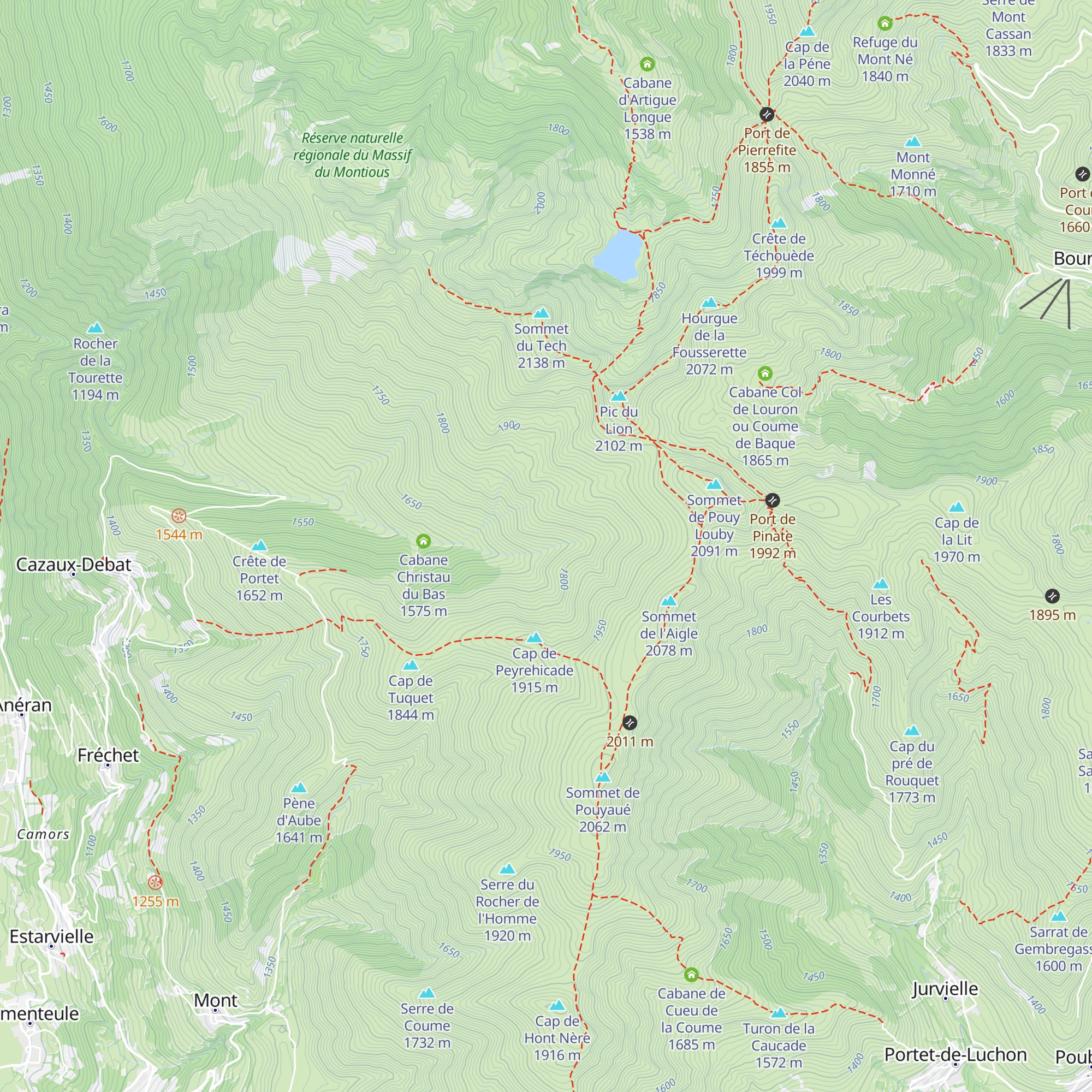 Cabane Christau du Haut map