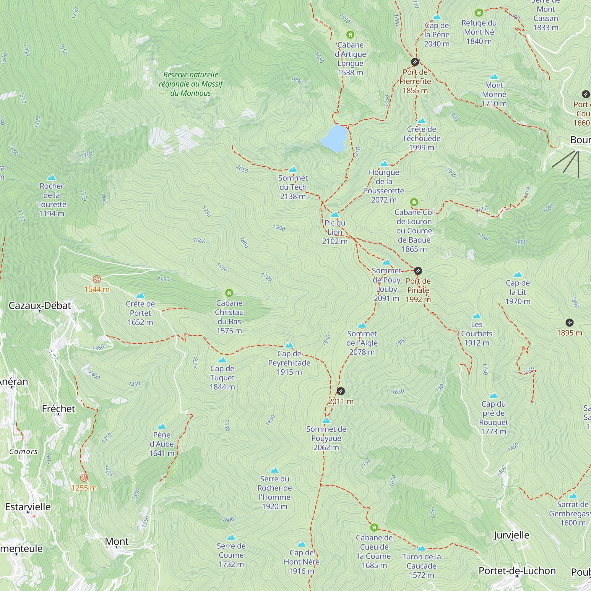 Cabane Christau du Haut map