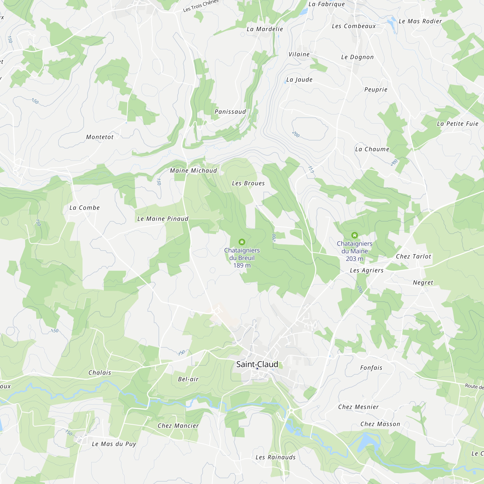 Chataigniers du Breuil map