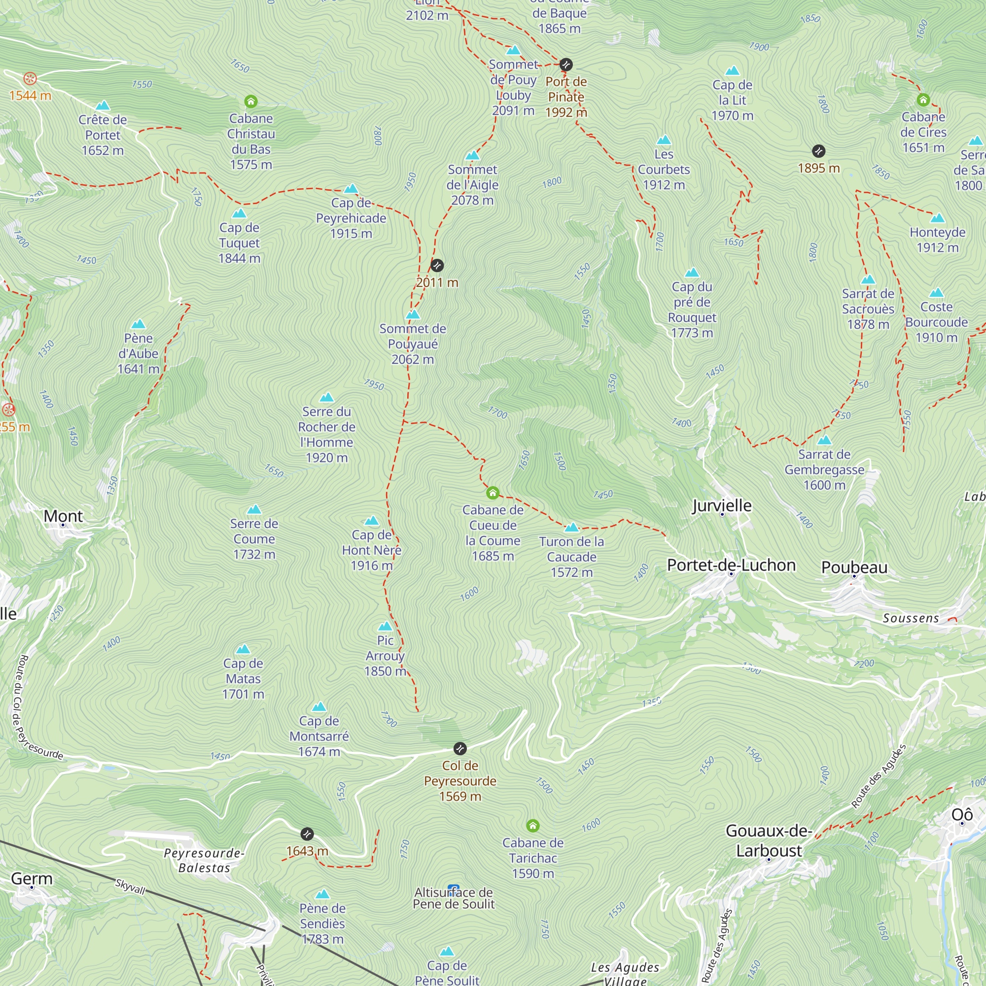 Cabane de Cueu de la Coume map