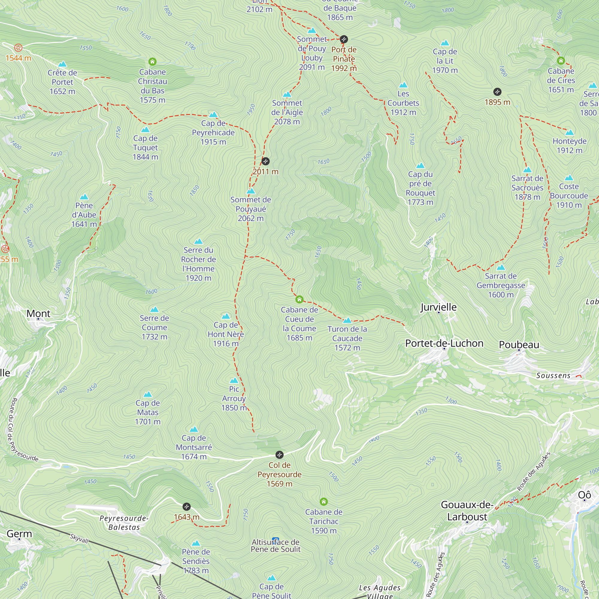 Cabane de Cueu de la Coume map