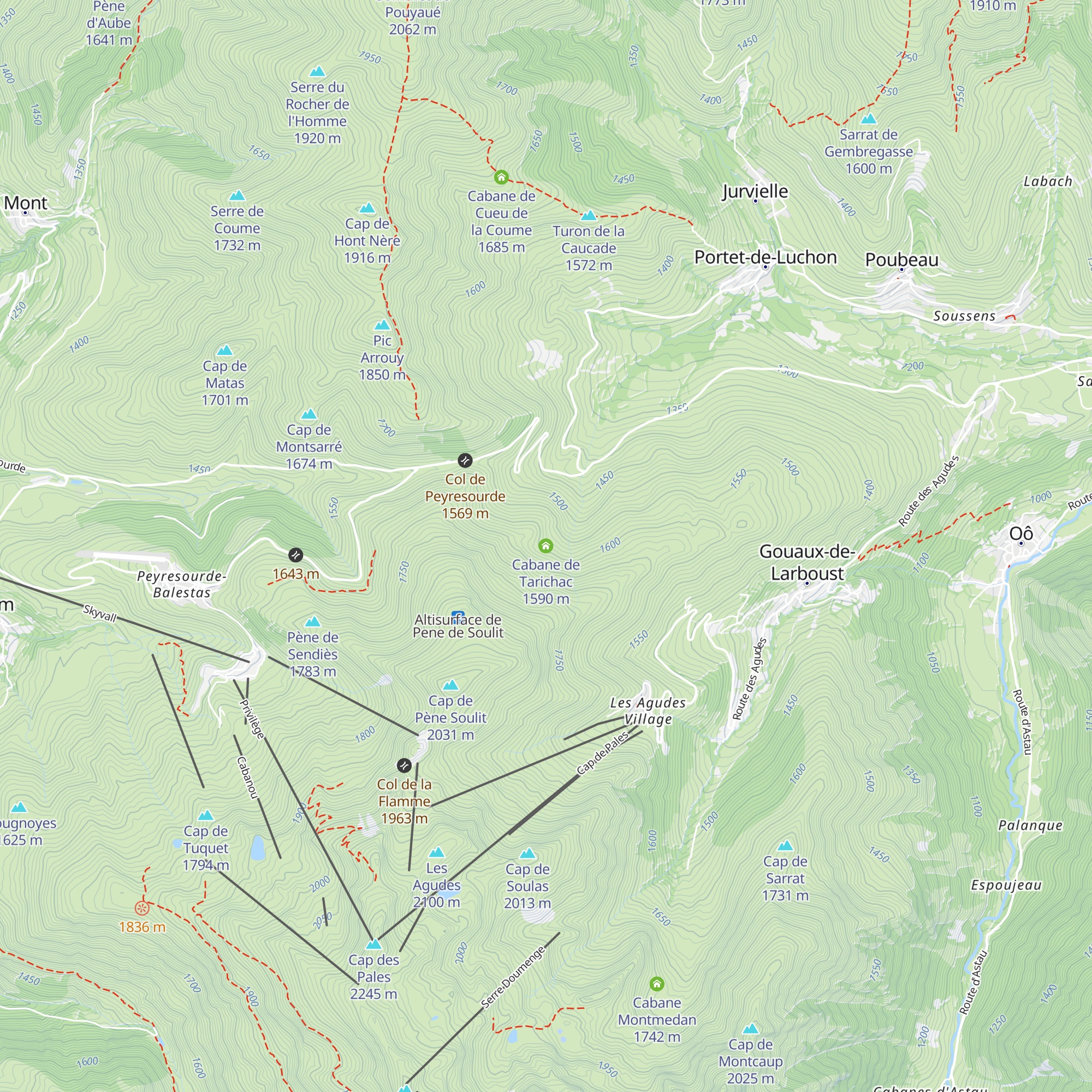 Cabane de Tarichac map