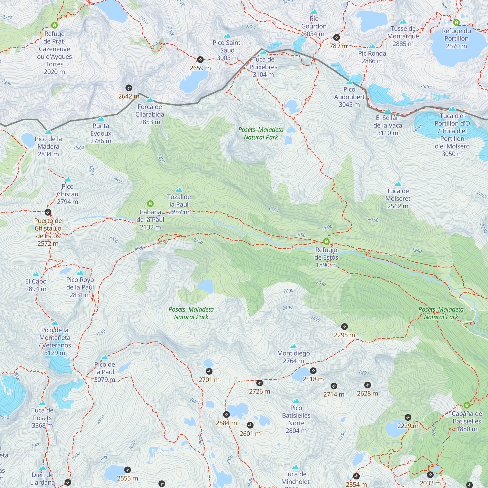 Cabaña de Posets map