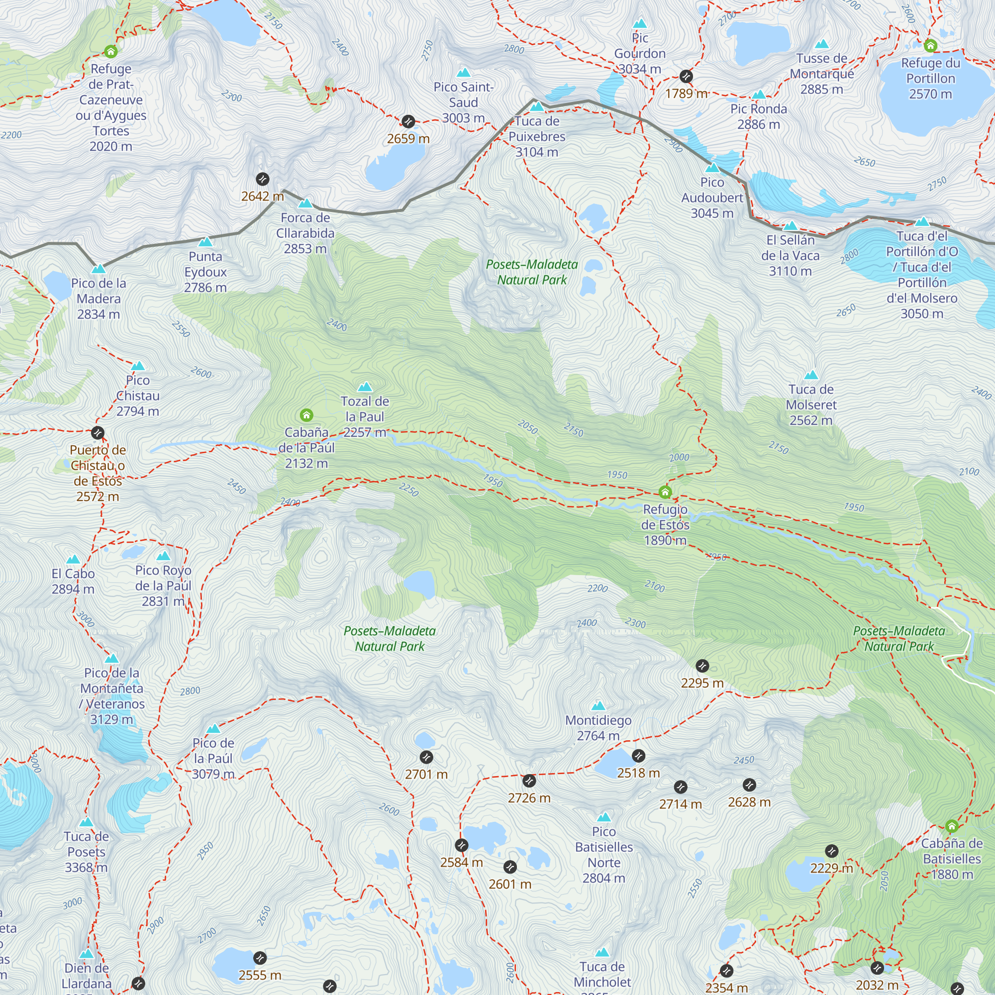 Cabaña de Posets map