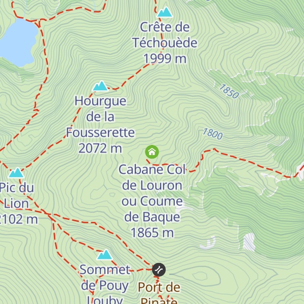 Map of Cabane Col de Louron ou Coume de Baque
