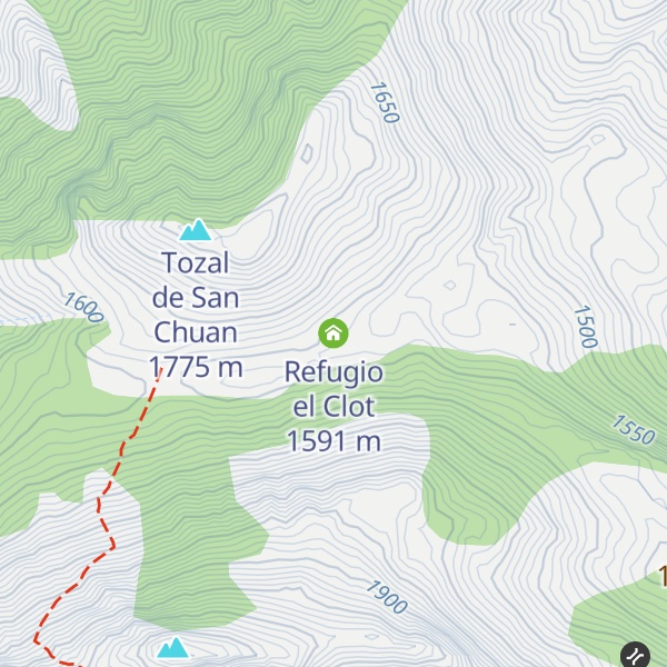 Map of Refugio el Clot