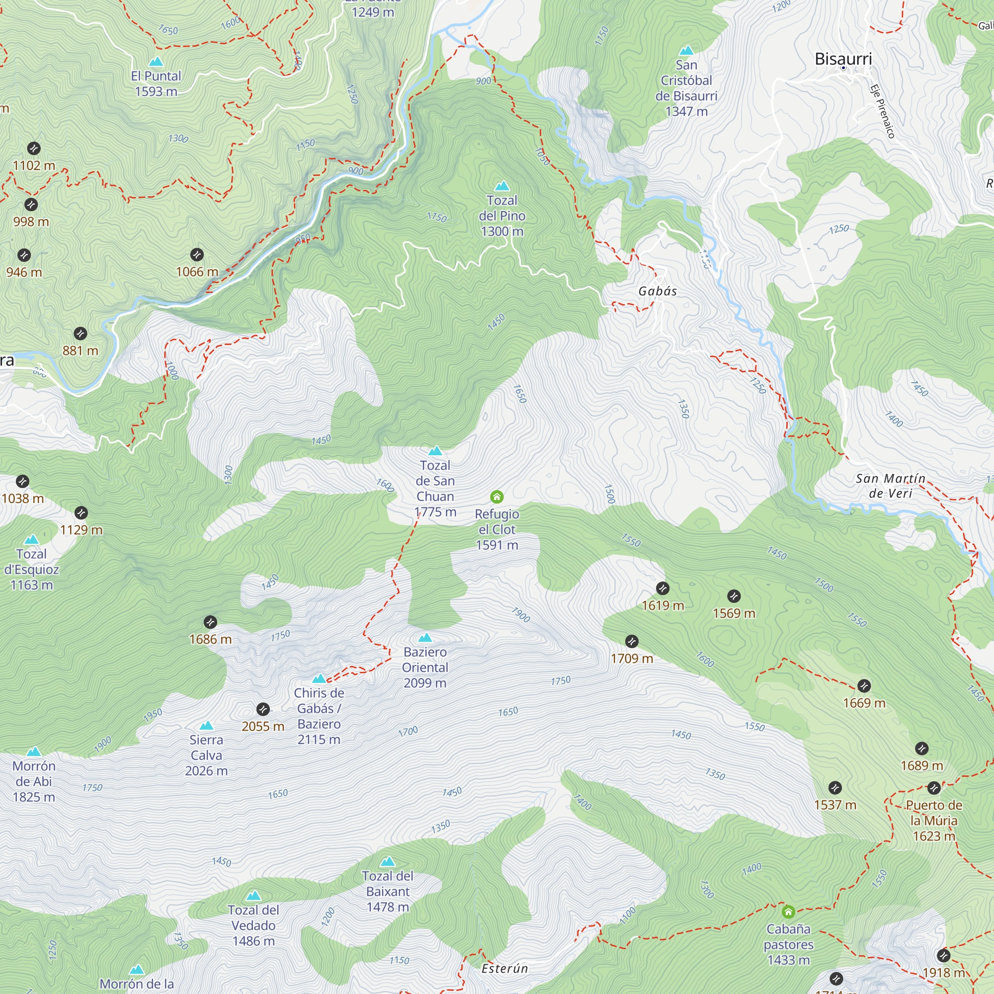 Refugio el Clot map
