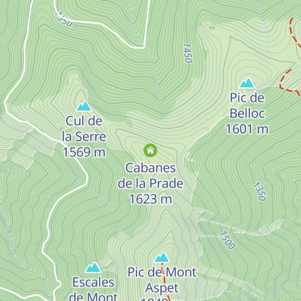 Map of Cabanes de la Prade