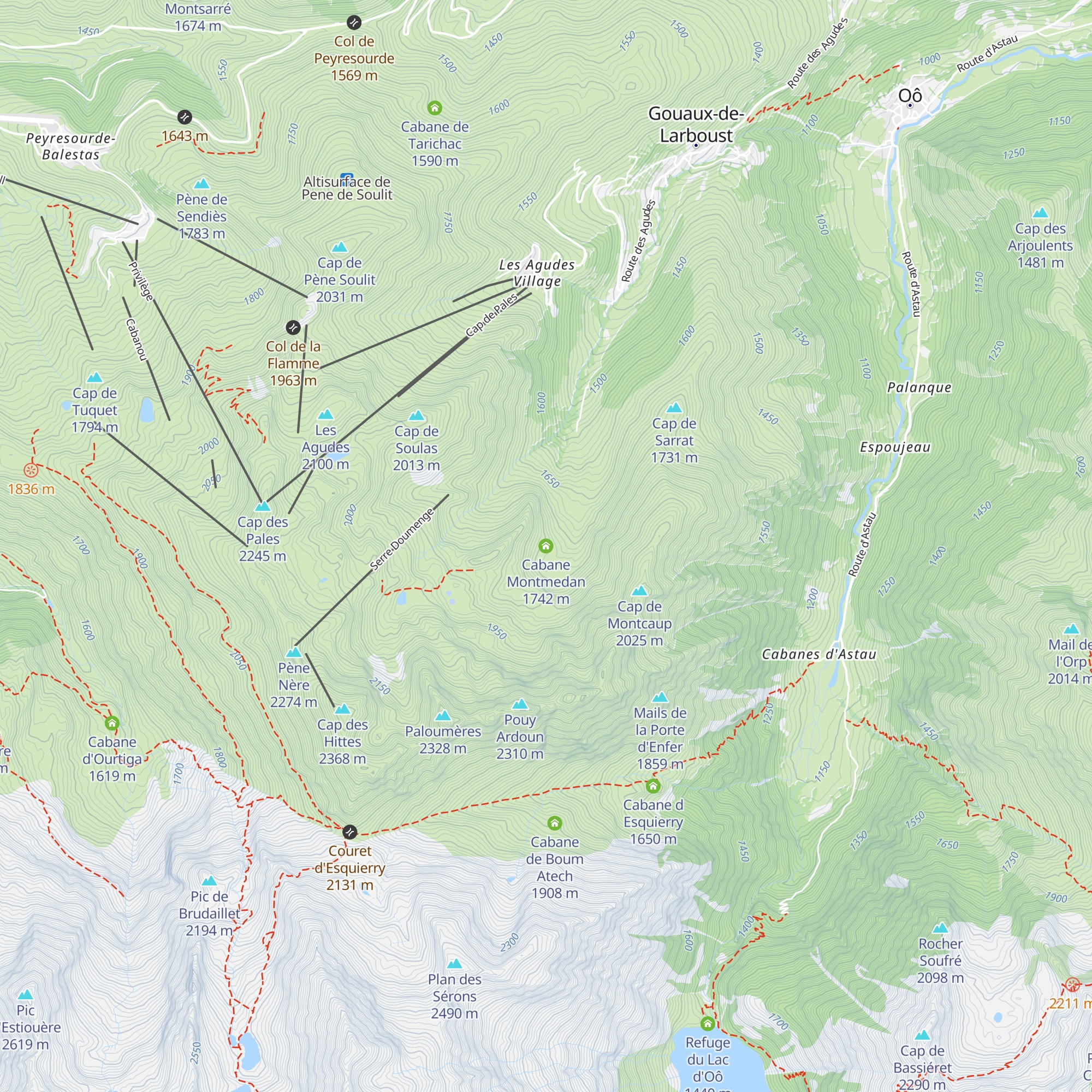 Cabane Montmedan map