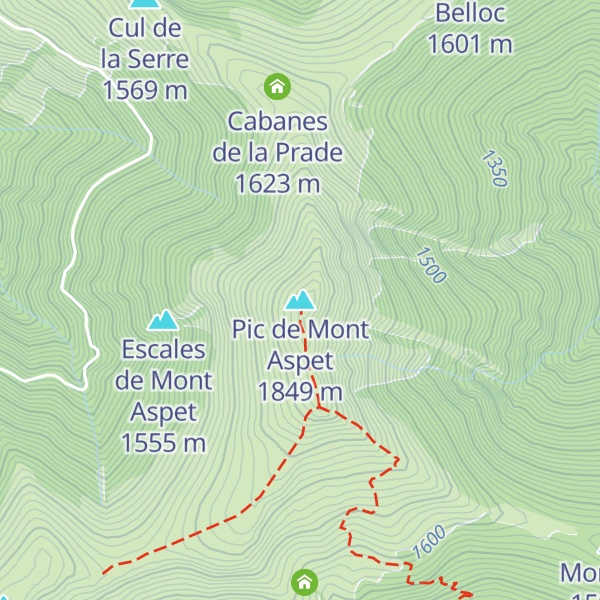 Map of Pic de Mont Aspet