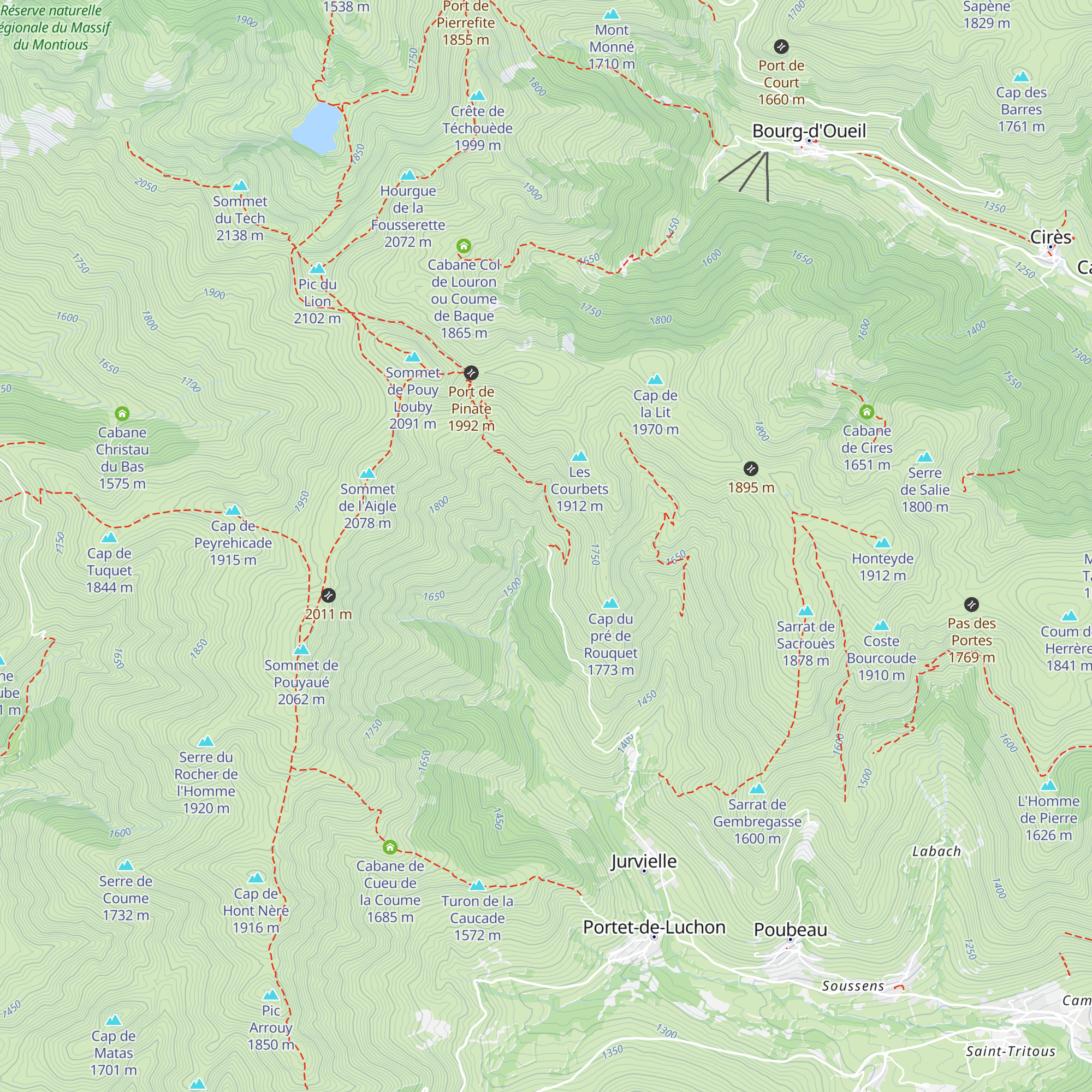 Cabane de Conques - Luchonais map