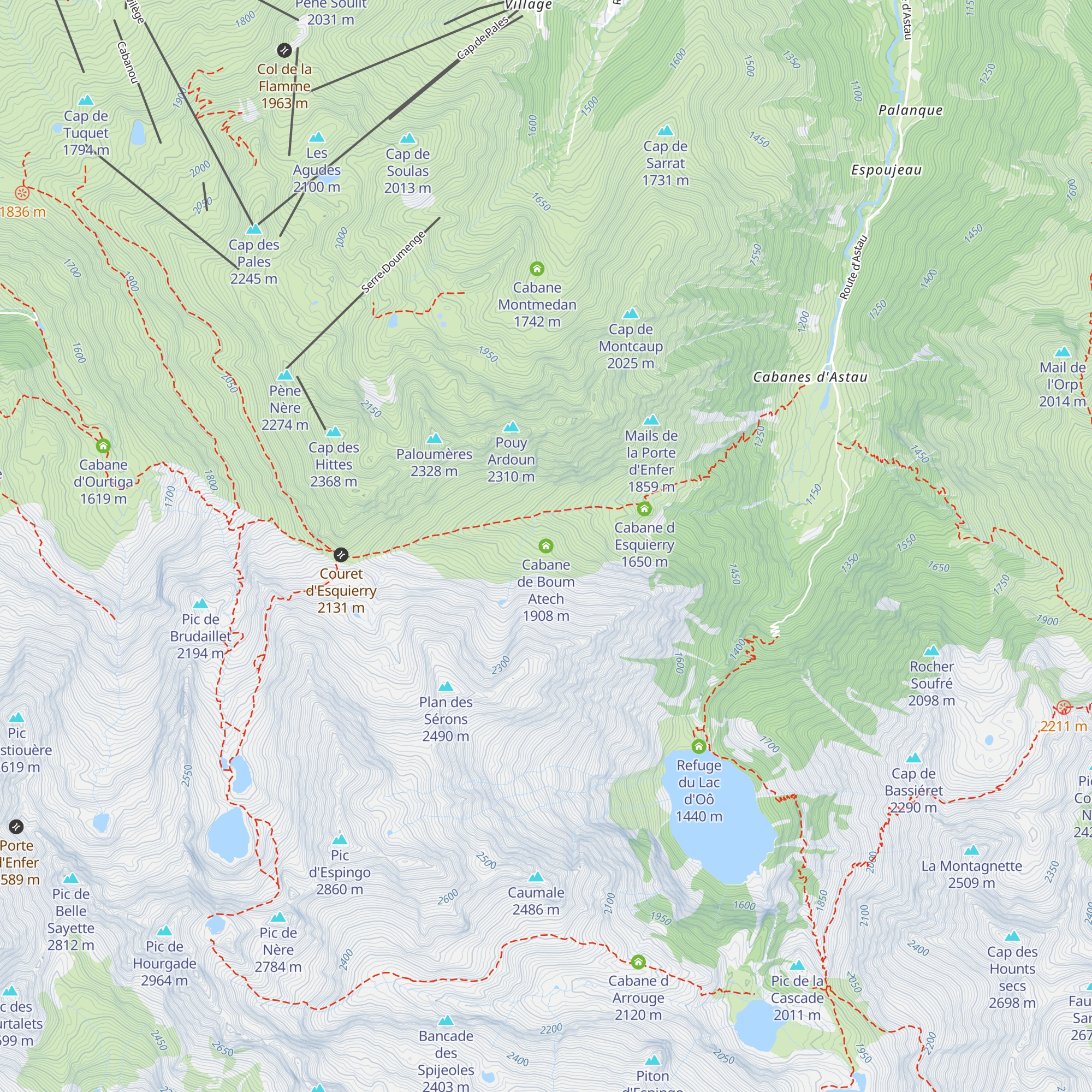 Cabane d'Esquierry map