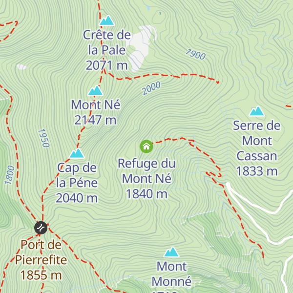 Map of Refuge du Mont Né