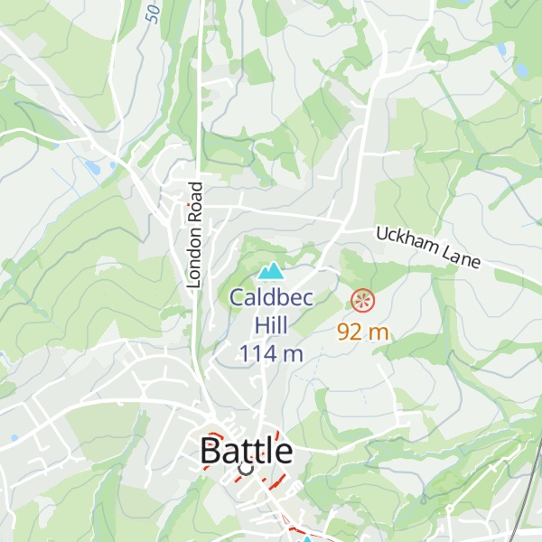 Map of Caldbec Hill