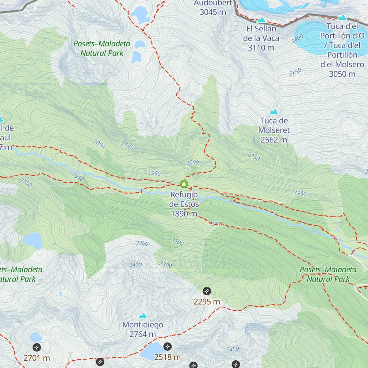 Refugio de Estós map